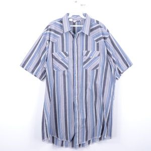 80s Mens XL Double Pocket Pearl Snap Western Shirt